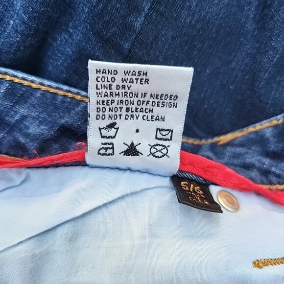 Coogi Women's Dark Wash Gold Embroidered Straight Leg Slim Jeans Sz 5/6 - Picture 2 of 9